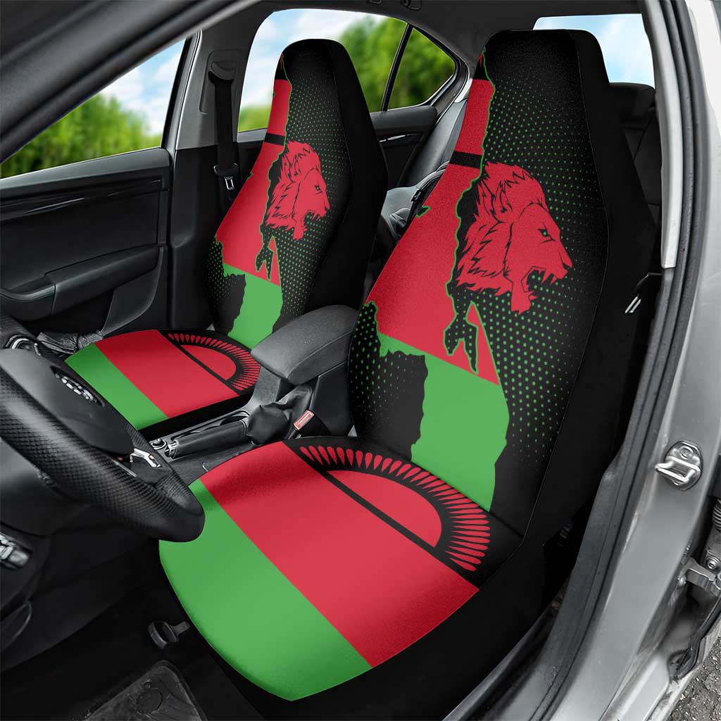 Malawi Lion Map Flag Car Seat Cover Wildlife Fusion Design