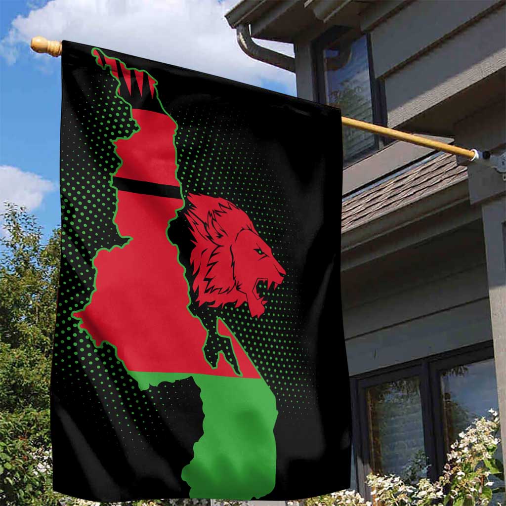 Malawi Lion Map Flag Garden Flag Wildlife Fusion Design