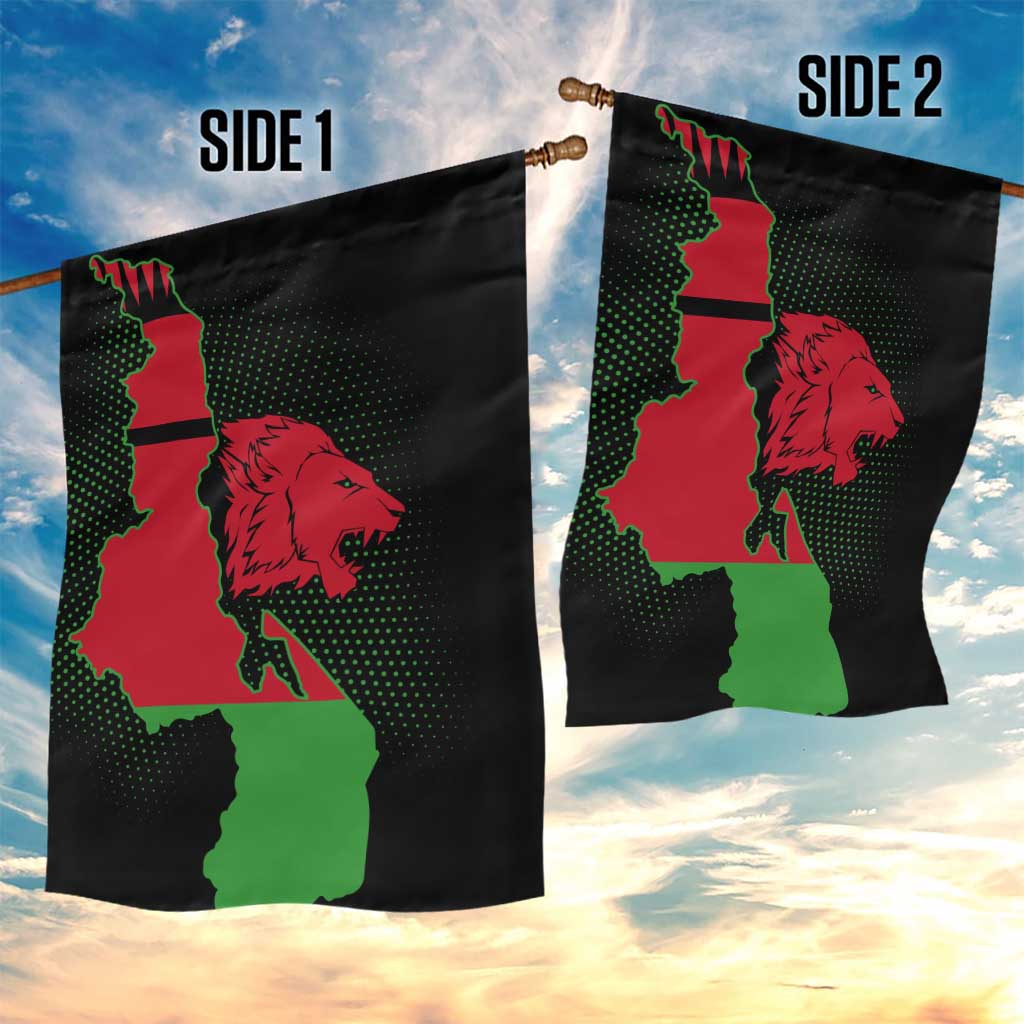 Malawi Lion Map Flag Garden Flag Wildlife Fusion Design