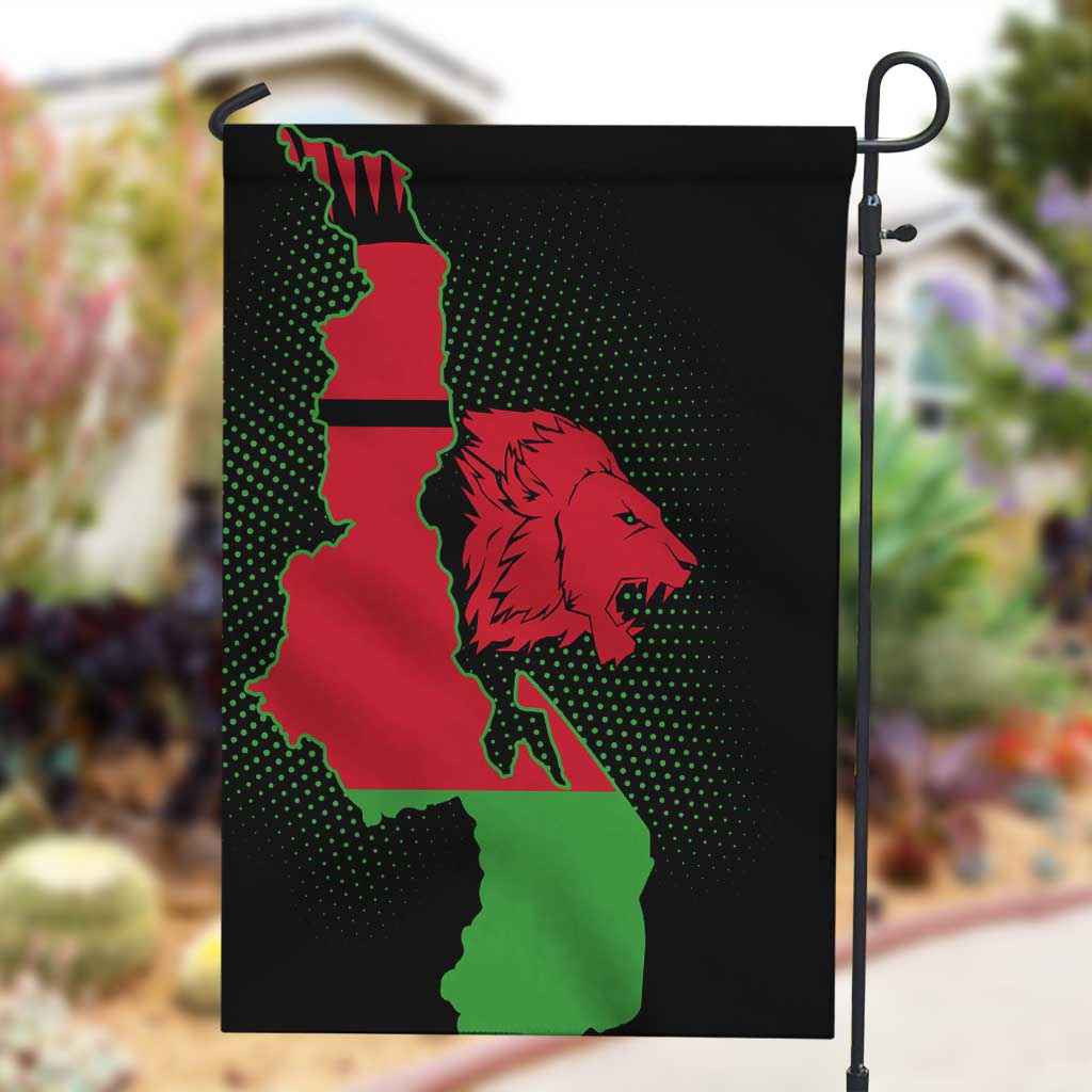 Malawi Lion Map Flag Garden Flag Wildlife Fusion Design