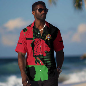 Malawi Lion Map Flag Hawaiian Shirt Wildlife Fusion Design