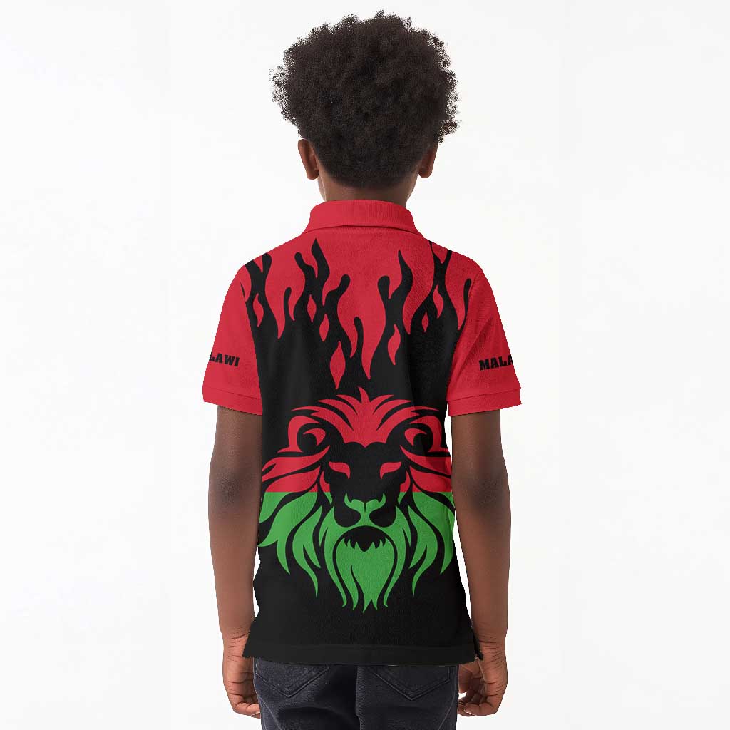 Malawi Lion Map Flag Kid Polo Shirt Wildlife Fusion Design