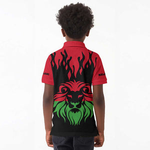 Malawi Lion Map Flag Kid Polo Shirt Wildlife Fusion Design