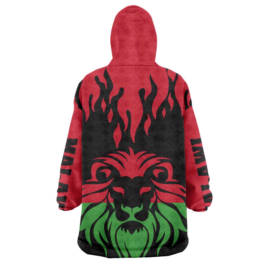 Malawi Lion Map Flag Kid Wearable Blanket Hoodie Wildlife Fusion Design