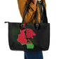 Malawi Lion Map Flag Leather Tote Bag Wildlife Fusion Design
