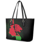 Malawi Lion Map Flag Leather Tote Bag Wildlife Fusion Design