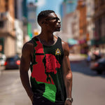 Malawi Lion Map Flag Men Tank Top Wildlife Fusion Design