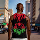 Malawi Lion Map Flag Men Tank Top Wildlife Fusion Design