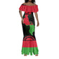 Malawi Lion Map Flag Mermaid Dress Wildlife Fusion Design