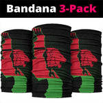 Malawi Lion Map Flag Neck Gaiter Wildlife Fusion Design - African Pride