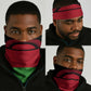 Malawi Lion Map Flag Neck Gaiter Wildlife Fusion Design - African Pride