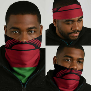 Malawi Lion Map Flag Neck Gaiter Wildlife Fusion Design - African Pride