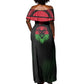 Malawi Lion Map Flag Off Shoulder Maxi Dress Wildlife Fusion Design