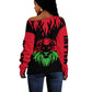 Malawi Lion Map Flag Off Shoulder Sweater Wildlife Fusion Design