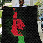 Malawi Lion Map Flag Quilt Wildlife Fusion Design
