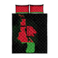 Malawi Lion Map Flag Quilt Bed Set Wildlife Fusion Design