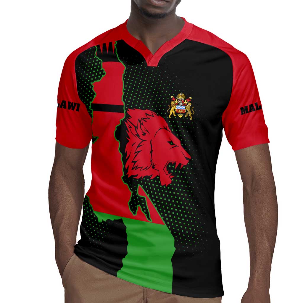 Malawi Lion Map Flag Rugby Jersey Wildlife Fusion Design