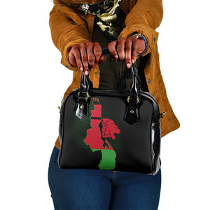 Malawi Lion Map Flag Shoulder Handbag Wildlife Fusion Design