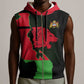 Malawi Lion Map Flag Sleeveless Zip Hoodie Wildlife Fusion Design - African Pride
