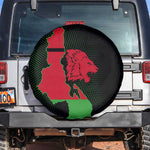 Malawi Lion Map Flag Spare Tire Cover Wildlife Fusion Design