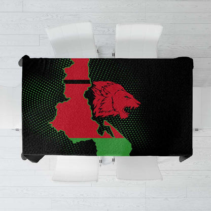 Malawi Lion Map Flag Tablecloth Wildlife Fusion Design