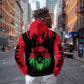Malawi Lion Map Flag Zip Hoodie Wildlife Fusion Design