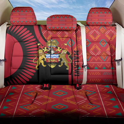 Malawi Patterns African Back Car Seat Cover Blended with Flag Colors and National Emblem