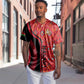 Malawi Patterns African Baseball Jersey Blended with Flag Colors and National Emblem