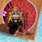 Malawi Patterns African Beach Blanket Blended with Flag Colors and National Emblem