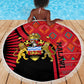 Malawi Patterns African Beach Blanket Blended with Flag Colors and National Emblem