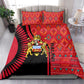 Malawi Patterns African Bedding Set Blended with Flag Colors and National Emblem