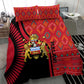 Malawi Patterns African Bedding Set Blended with Flag Colors and National Emblem