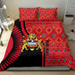 Malawi Patterns African Bedding Set Blended with Flag Colors and National Emblem