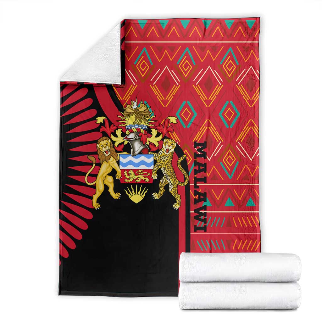 Malawi Patterns African Blanket Blended with Flag Colors and National Emblem