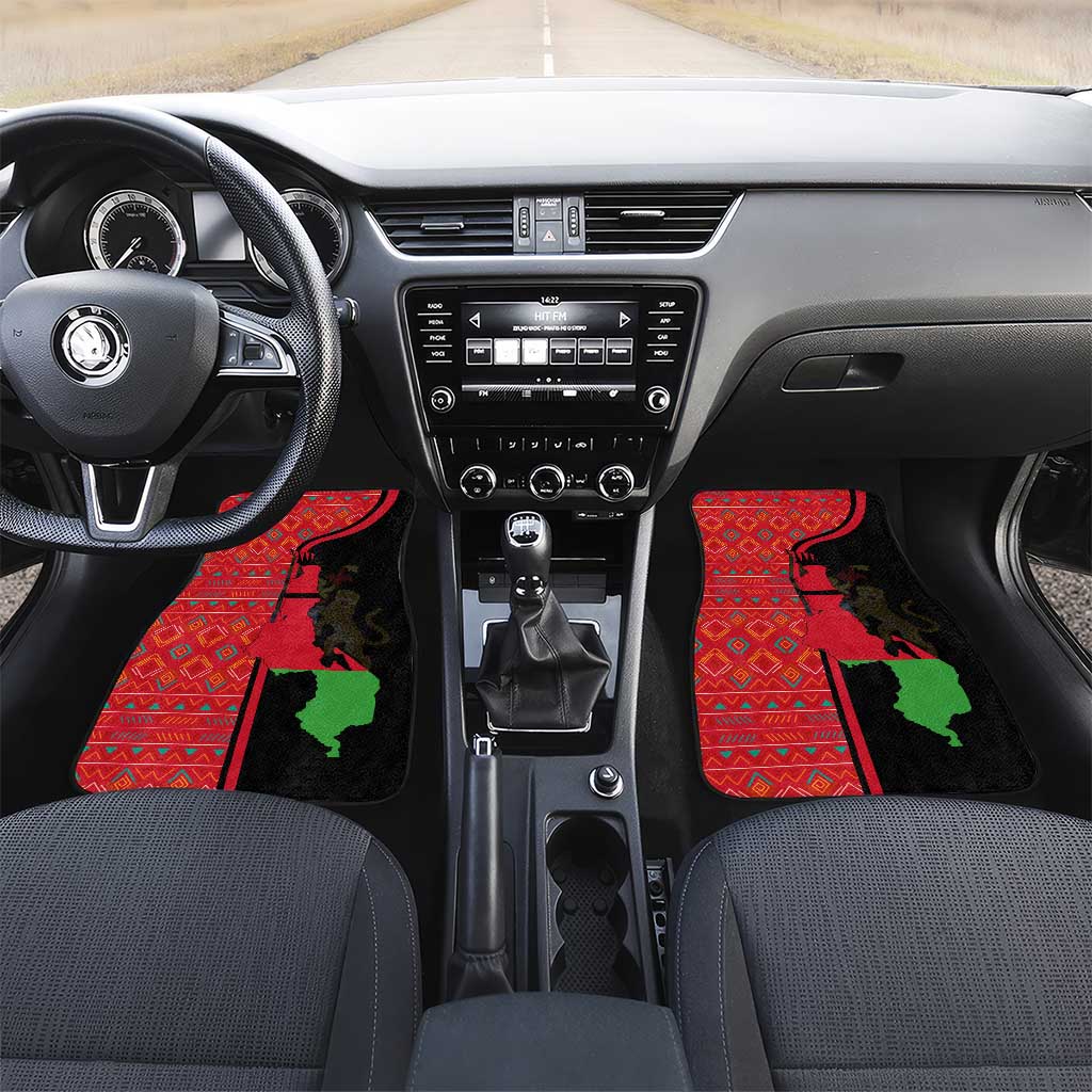 Malawi Patterns African Car Mats Blended with Flag Colors and National Emblem