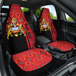 Malawi Patterns African Car Seat Cover Blended with Flag Colors and National Emblem