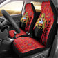 Malawi Patterns African Car Seat Cover Blended with Flag Colors and National Emblem