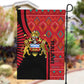 Malawi Patterns African Garden Flag Blended with Flag Colors and National Emblem