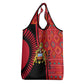Malawi Patterns African Grocery Bag Blended with Flag Colors and National Emblem