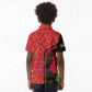 Malawi Patterns African Kid Polo Shirt Blended with Flag Colors and National Emblem