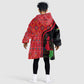Malawi Patterns African Kid Wearable Blanket Hoodie Blended with Flag Colors and National Emblem