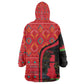 Malawi Patterns African Kid Wearable Blanket Hoodie Blended with Flag Colors and National Emblem