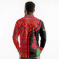 Malawi Patterns African Long Sleeve Polo Shirt Blended with Flag Colors and National Emblem