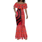Malawi Patterns African Mermaid Dress Blended with Flag Colors and National Emblem