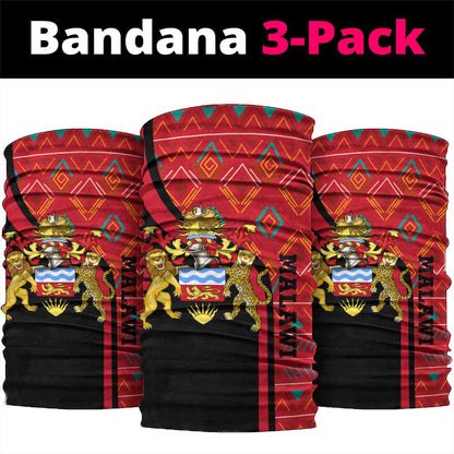 Malawi Patterns African Neck Gaiter Blended with Flag Colors and National Emblem - African Pride
