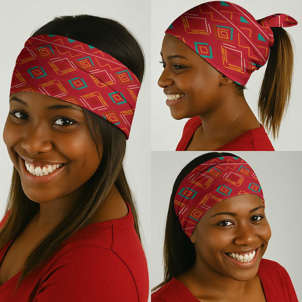 Malawi Patterns African Neck Gaiter Blended with Flag Colors and National Emblem - African Pride