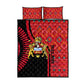 Malawi Patterns African Quilt Bed Set Blended with Flag Colors and National Emblem