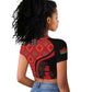 Malawi Patterns African Raglan Cropped T shirt Blended with Flag Colors and National Emblem