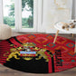 Malawi Patterns African Round Carpet Blended with Flag Colors and National Emblem