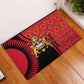 Malawi Patterns African Rubber Doormat Blended with Flag Colors and National Emblem